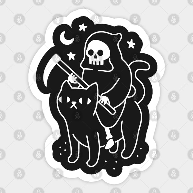 Death Rides a Black Cat Sticker by obinsun